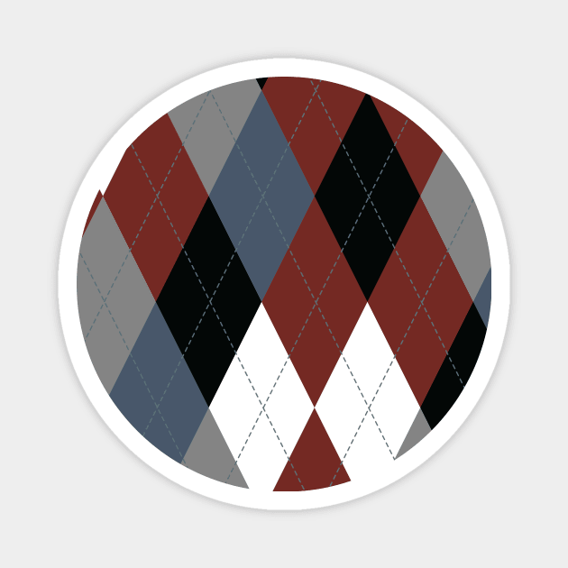 Dark Argyle Pattern Magnet by SWON Design